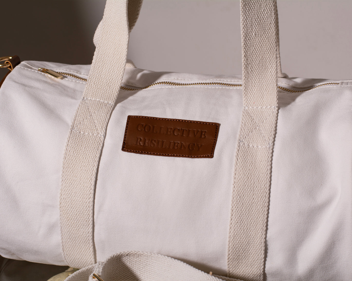 White Canvas Duffle Bag - Collective Resiliency 