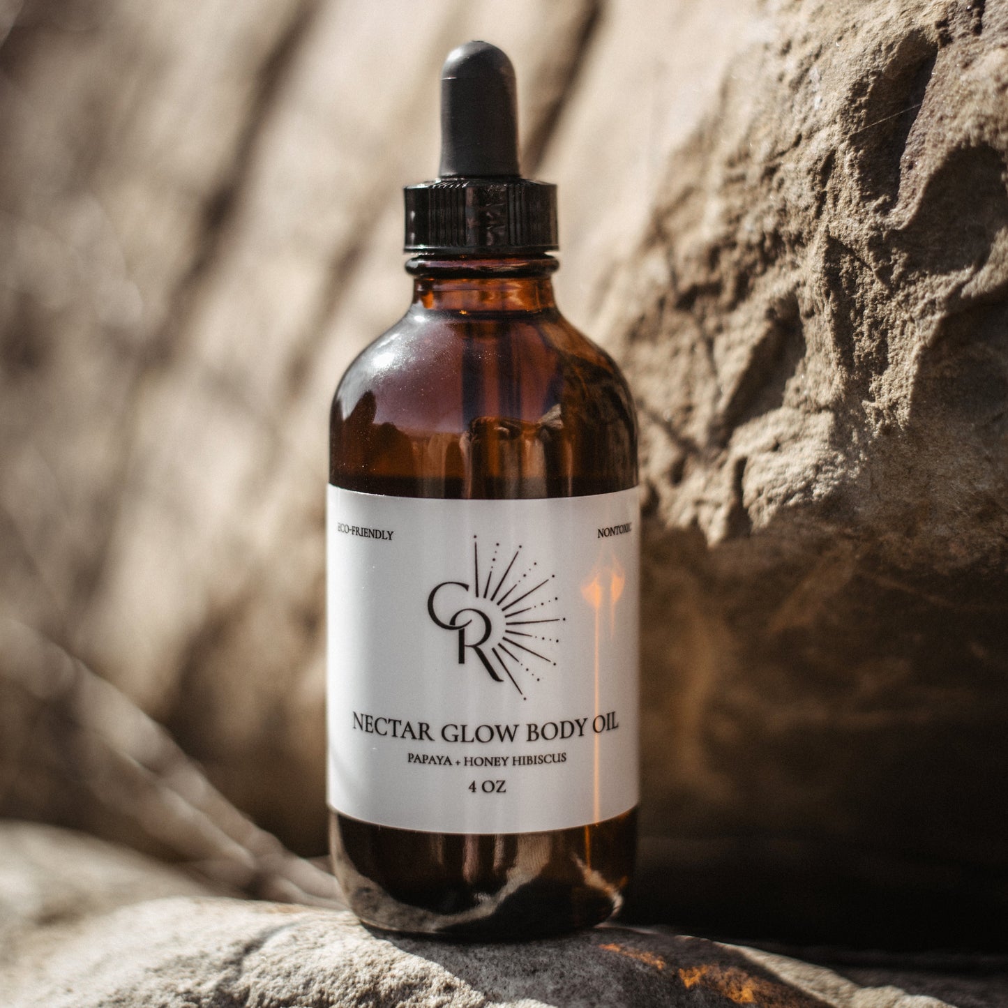 Natural ingredients in Nectar Body Glow showing botanical oils blend