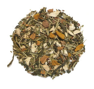 Premium organic turmeric rosemary tea blend with natural botanicals for focus